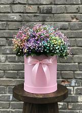 Цветочная композиция из Гипсофила и Розы в шляпной коробке #REPLACE_PRED# Киреевске