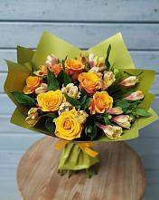 Букет цветов из:  Альстромерии и Розы #REPLACE_PRED# Киреевске