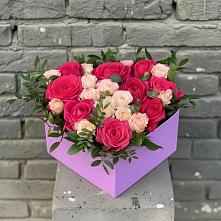 Цветочная композиция из Розы в коробке в Киреевске