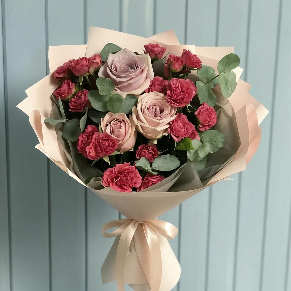 Букет цветов из: Гвоздики и Розы в Киреевске