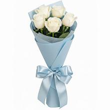 Букет 5 Белых роз Проуд в Киреевске