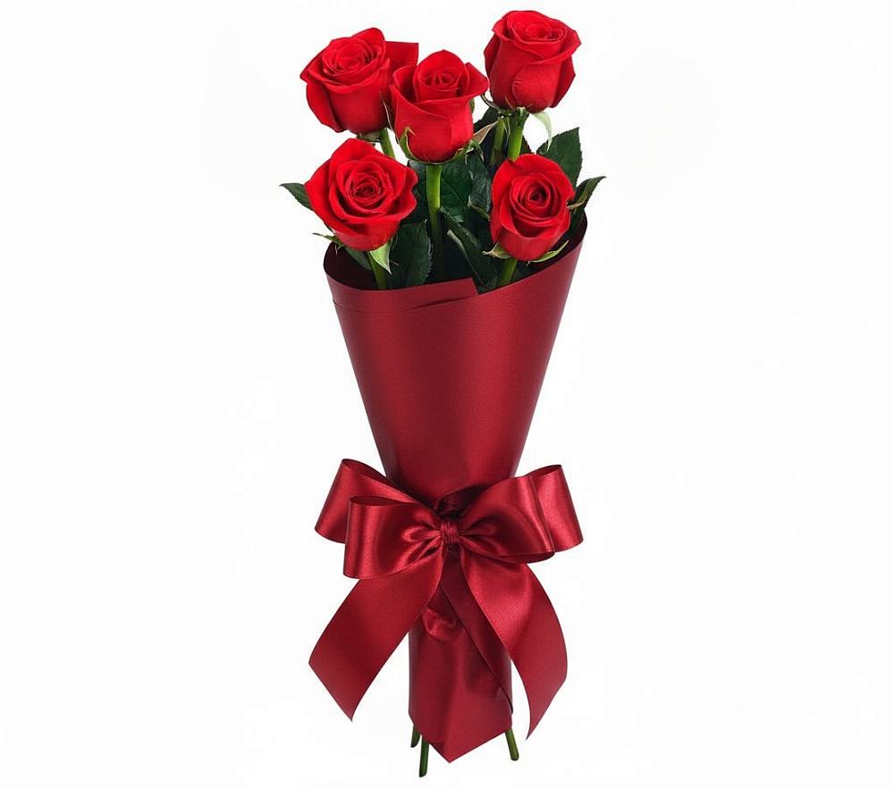 Букет 5 Красных роз Эдлесс Лав в Киреевске