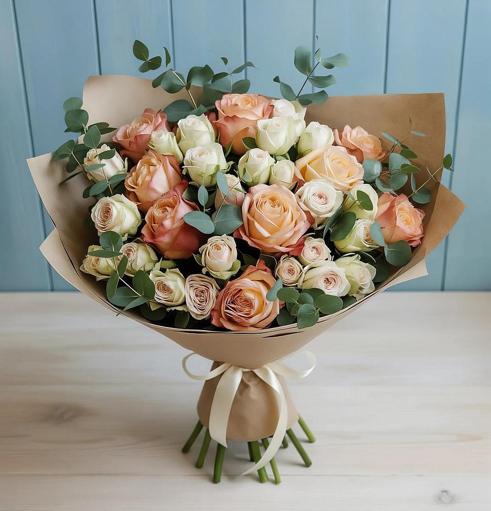 Букет цветов из: Альстромерии и Розы в Киреевске