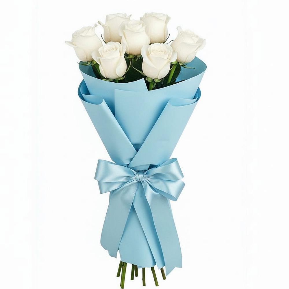 Букет 7 белых роз Проуд в Киреевске