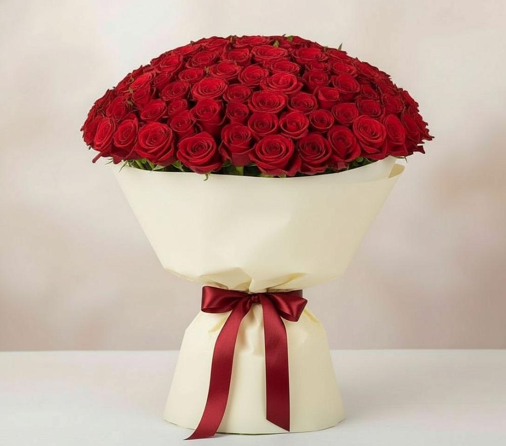 Букет 101 Красная роза Милано в Киреевске