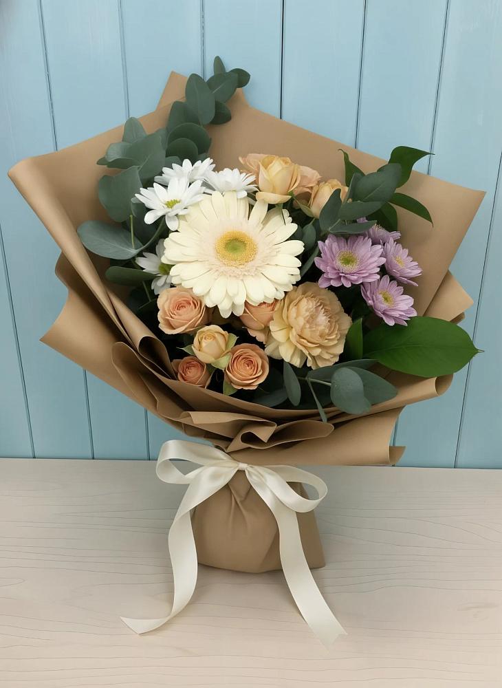 Букет цветов из: Герберы и Хризантемы в Киреевске