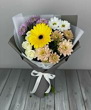 Букет цветов из:  Розы, Герберы и Хризантемы в Киреевске