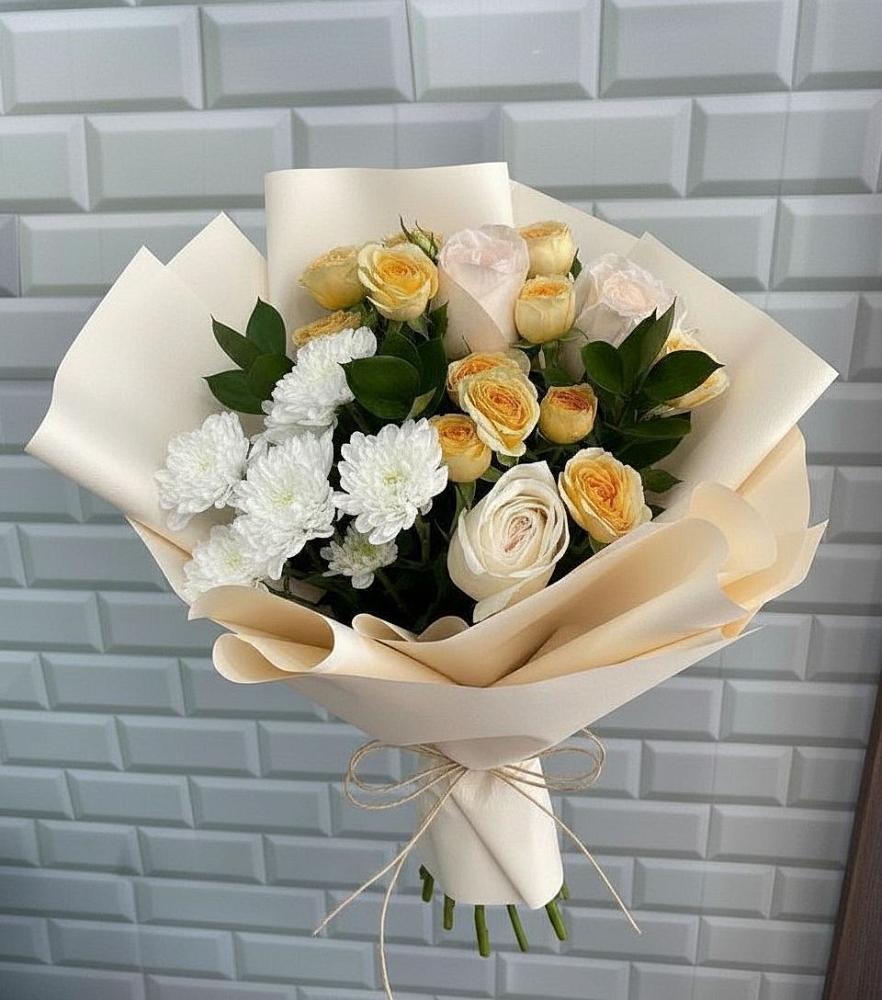 Букет цветов из: Розы и Хризантемы в Киреевске