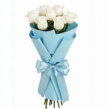 Букет 7 белых роз Проуд в Киреевске