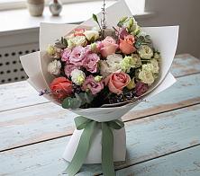 Букет цветов из:  Розы, Лизиантусы и Гвоздики #REPLACE_PRED# Киреевске