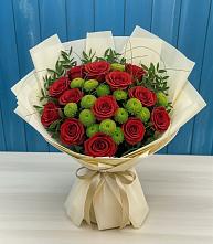 Букет цветов из:  Розы и Хризантемы в Киреевске